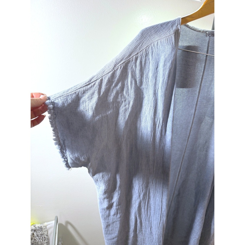 Colette spa shrug italian vacation slow fashion sustainable blue luxe OS euc - Picture 2 of 7